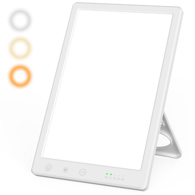 Fitfirst Light Lamp, 15000 Lux Simulated Sunlight, 3 Color Temperature, 4 Brightness Levels, 15-60min Adjustable Timer, 180° Rotatable Stand, Touch Control LED Lamp for Indoor